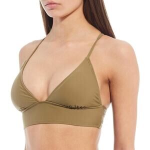 GB Bikini Top Green Triangle Swim Crisscross Summer Resortwear Beach Surfer XS